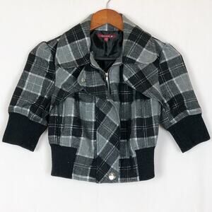 Silvergate Y2K Retro Crop Jacket Small Metallic Whimsigoth Dark Academia Chic